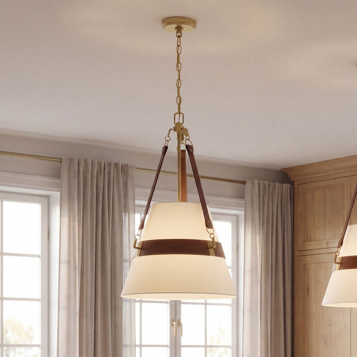 Savoy House Corinth 3 Lt Pendant, White, Warm Brass