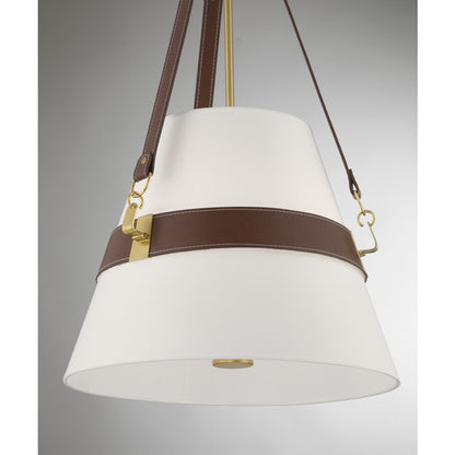 Savoy House Corinth 3 Lt Pendant, White, Warm Brass