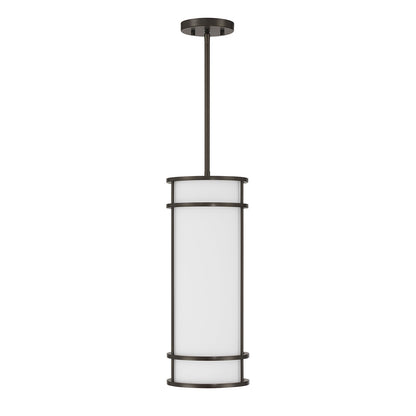 Savoy House Porter 8in 1-Light Pendant | Coastal Mediterranean Bronze and White Opal Glass | Kitchen Island & Hallway | 8 x 8 x 20 in | Model 7-5699-1-15
