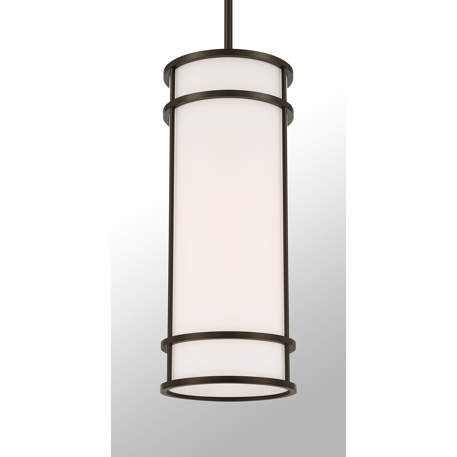 Savoy House Porter 8in 1-Light Pendant | Coastal Mediterranean Bronze and White Opal Glass | Kitchen Island & Hallway | 8 x 8 x 20 in | Model 7-5699-1-15