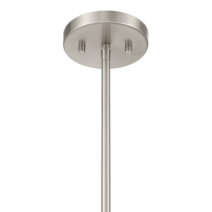 Savoy House Porter 8in 1-Light Mini-Pendant | Coastal Craftsman Satin Nickel and White Opal Glass | Kitchen Island & Dining Room | 8 in | Model 7-5699-1-SN