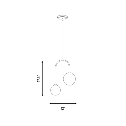 Savoy House Chester 2 Lt Pendant, White Opal, Noble Brass