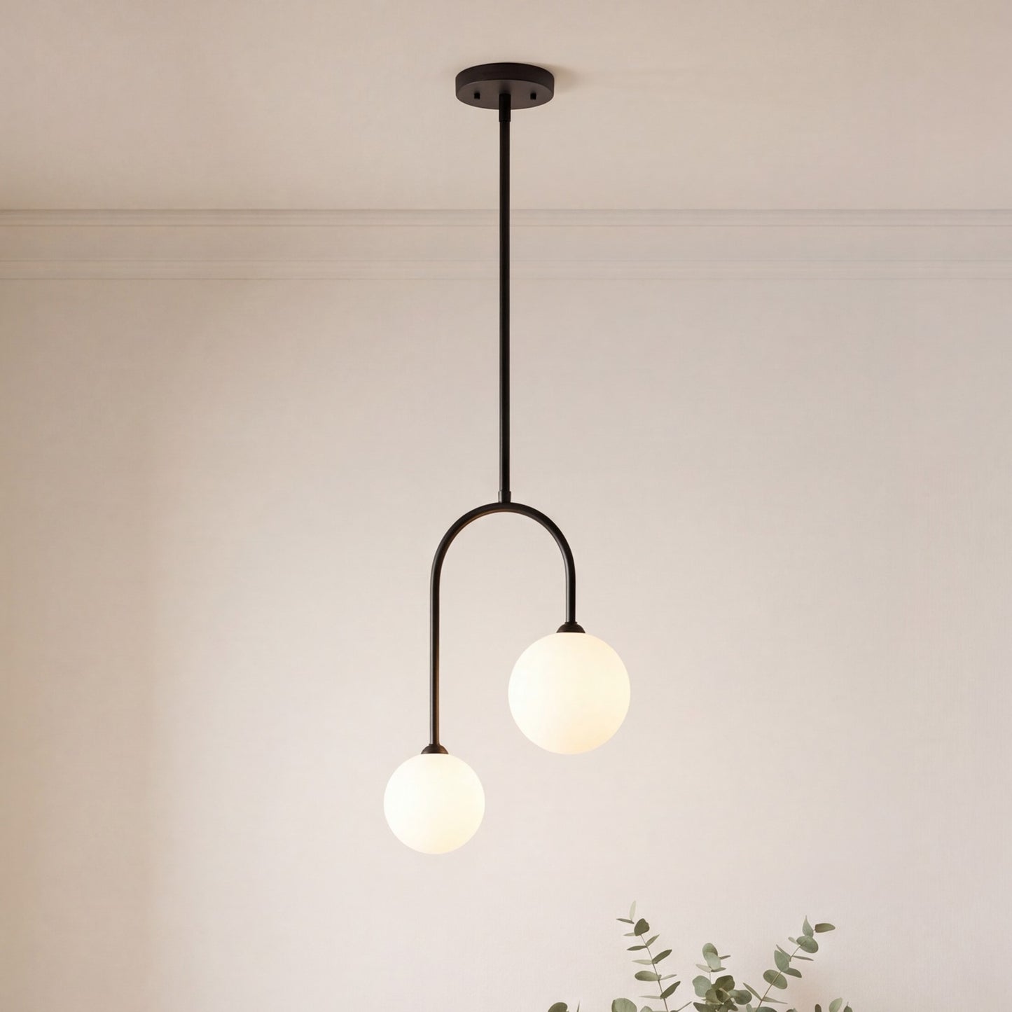 Savoy House Chester 2 Lt Pendant, White Opal, Matte Black