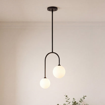 Savoy House Chester 2 Lt Pendant, White Opal, Matte Black