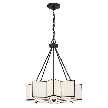 Savoy House Reiling 3 Light Pendant, Matte Black/White