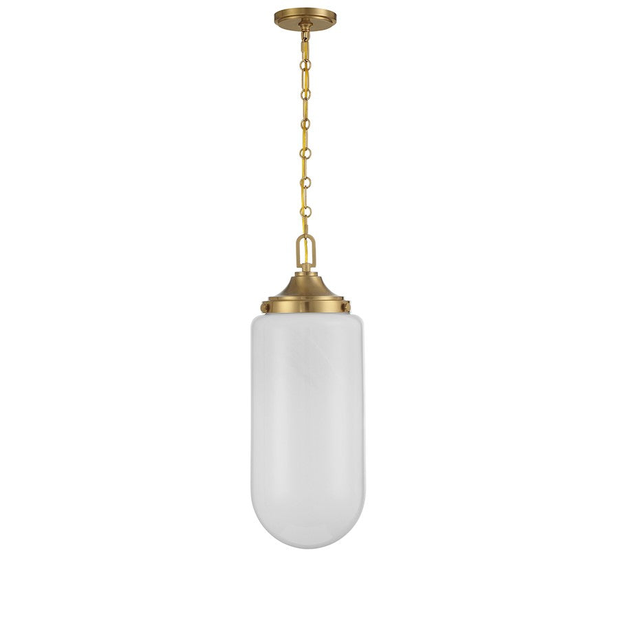 3 Light Pendant, Warm Brass/Strie