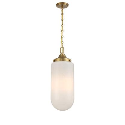 3 Light Pendant, Warm Brass/Strie