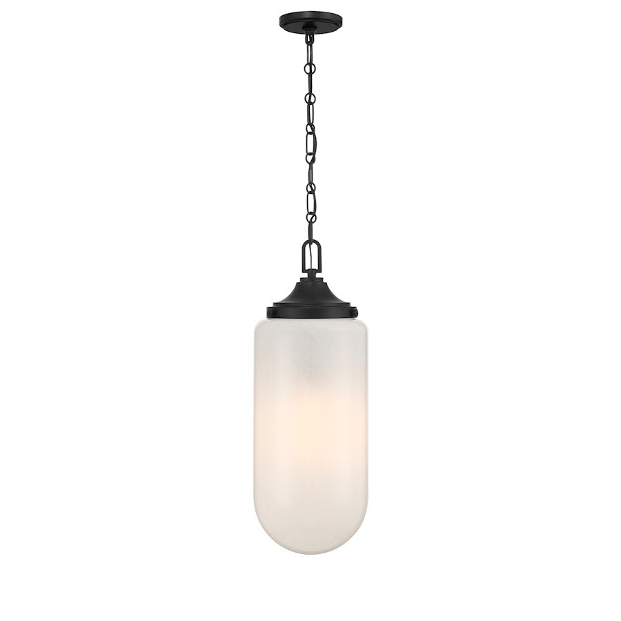 3 Light Pendant, Matte Black/Strie