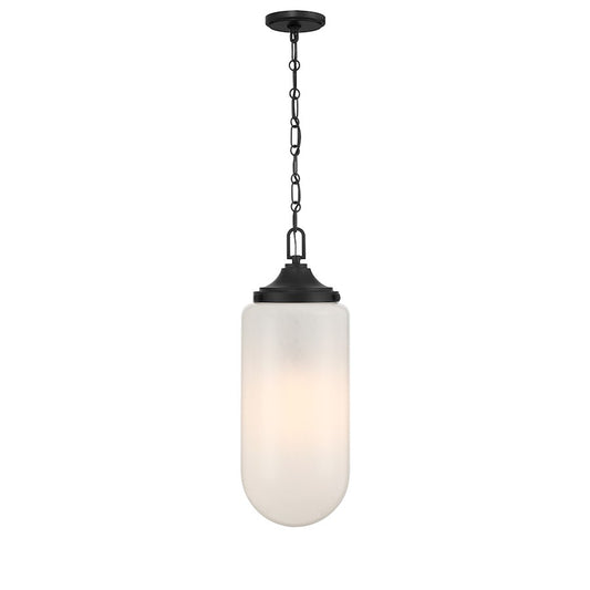 3 Light Pendant, Matte Black/Strie