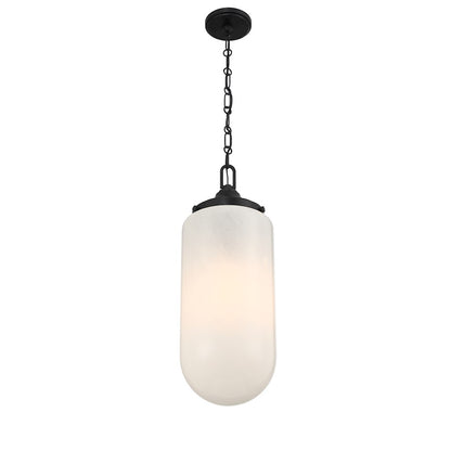 3 Light Pendant, Matte Black/Strie