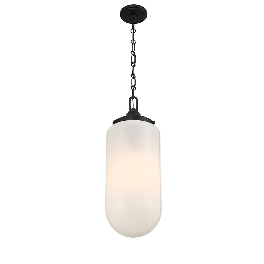 3 Light Pendant, Matte Black/Strie