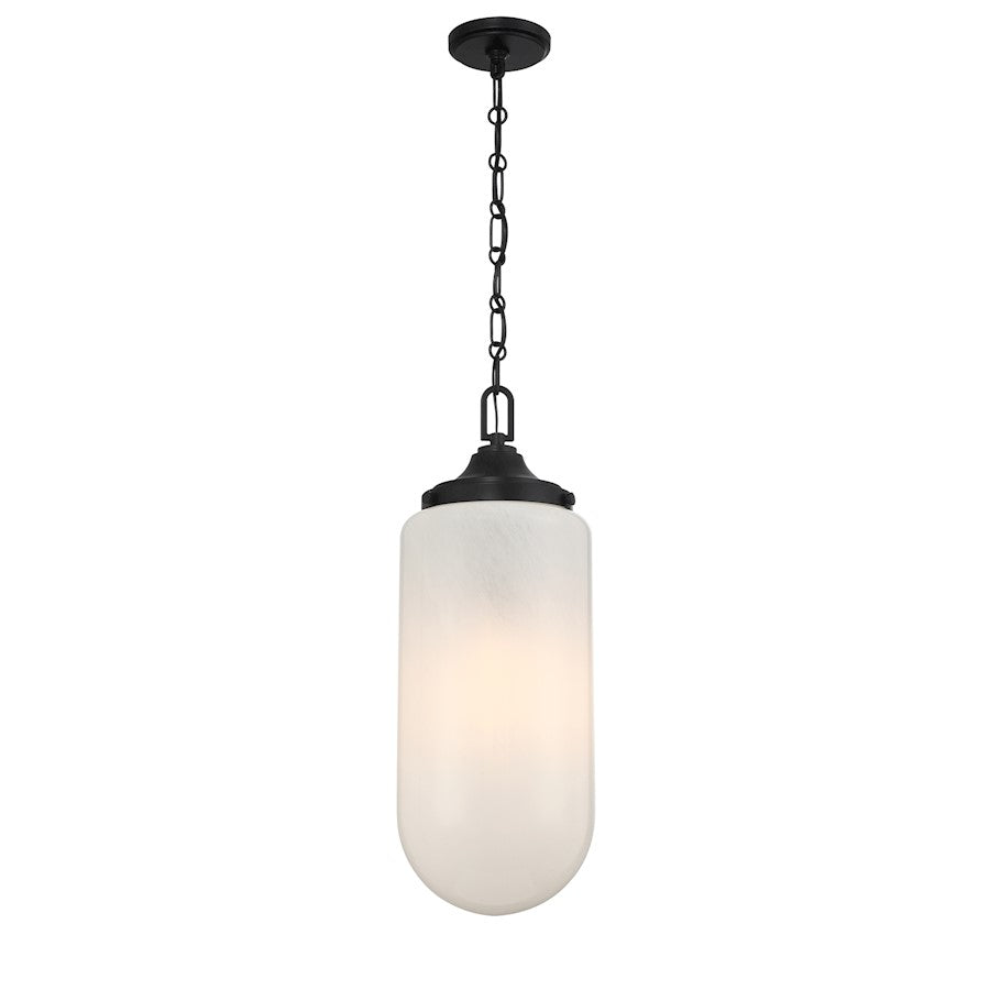 3 Light Pendant, Matte Black/Strie