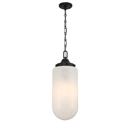 3 Light Pendant, Matte Black/Strie