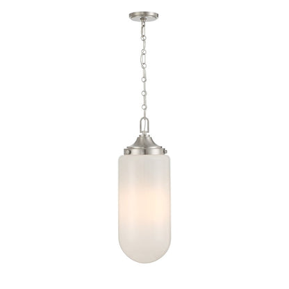 3 Light Pendant, Satin Nickel/Strie