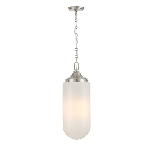 3 Light Pendant, Satin Nickel/Strie