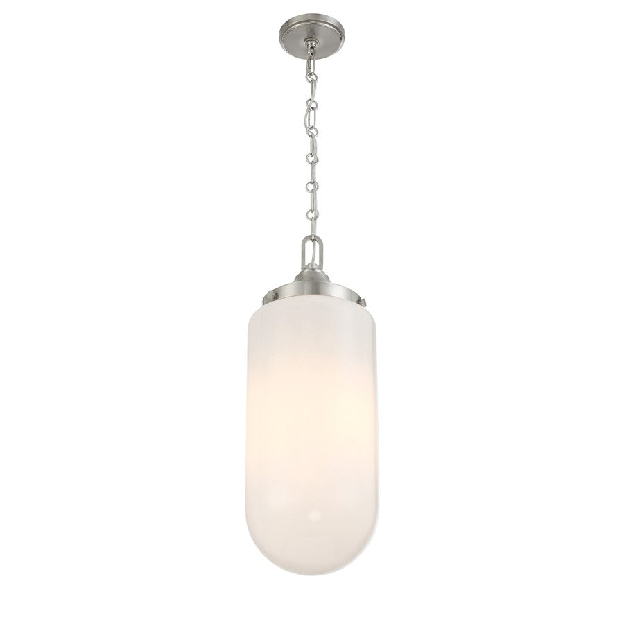 3 Light Pendant, Satin Nickel/Strie