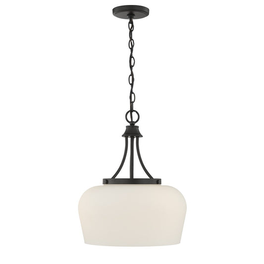 Savoy House Essentials Octave 3 Lt Pendant, White, Matte Black