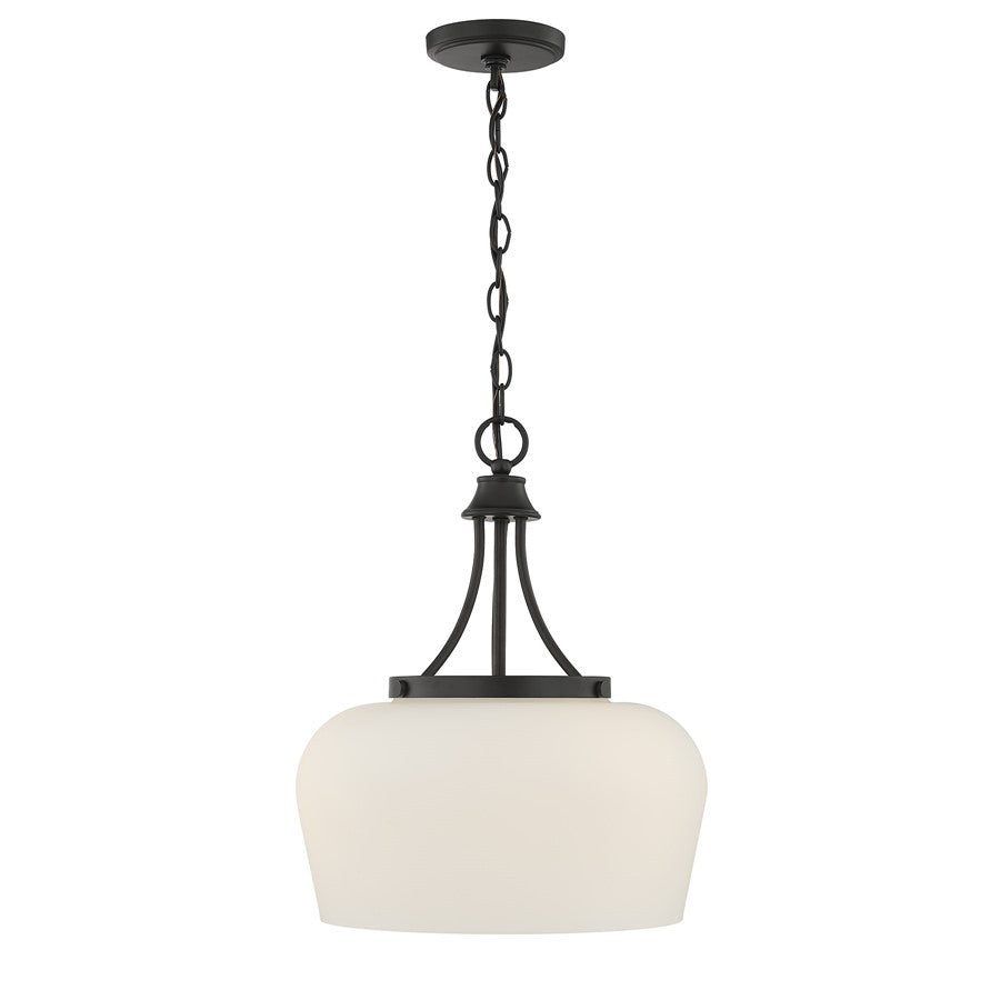 Savoy House Essentials Octave 3 Lt Pendant, White, Matte Black