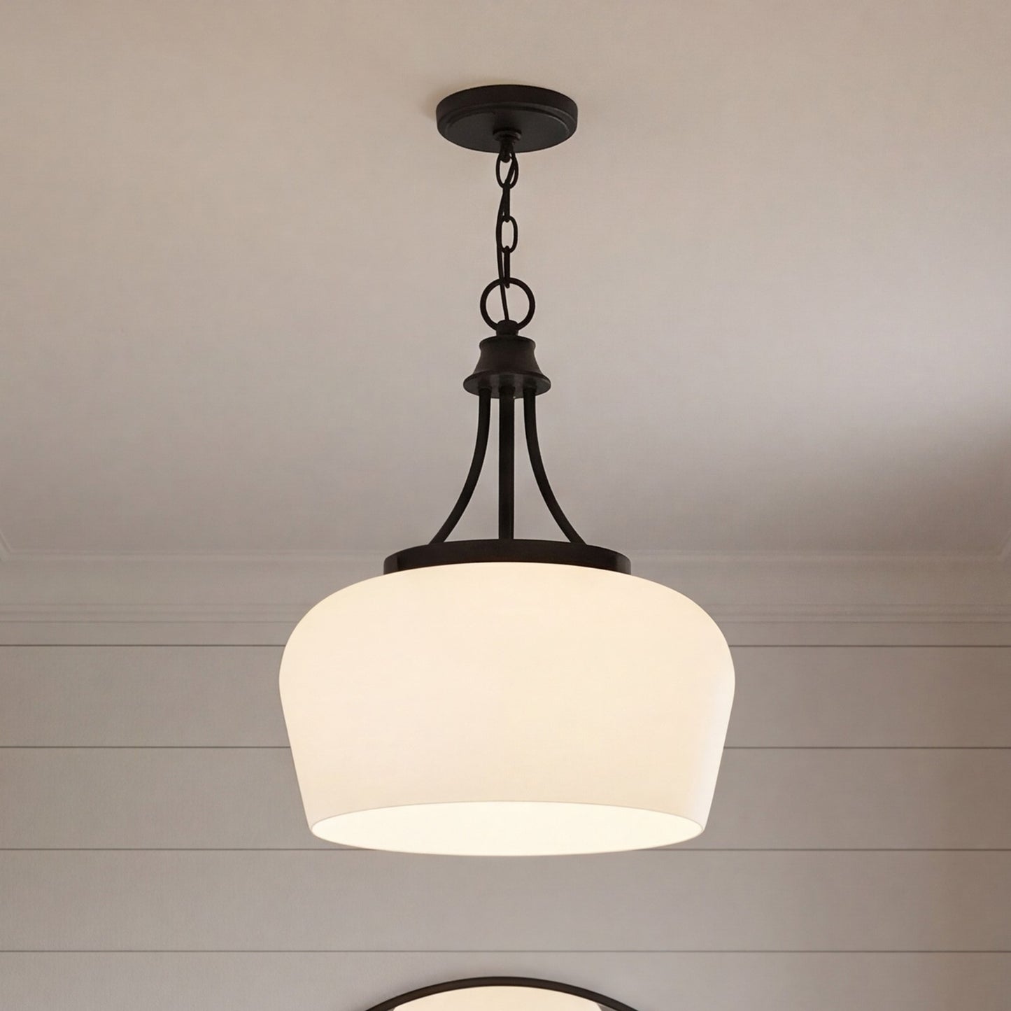 Savoy House Essentials Octave 3 Lt Pendant, White, Matte Black