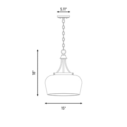 Savoy House Essentials Octave 3 Lt Pendant, White, Matte Black