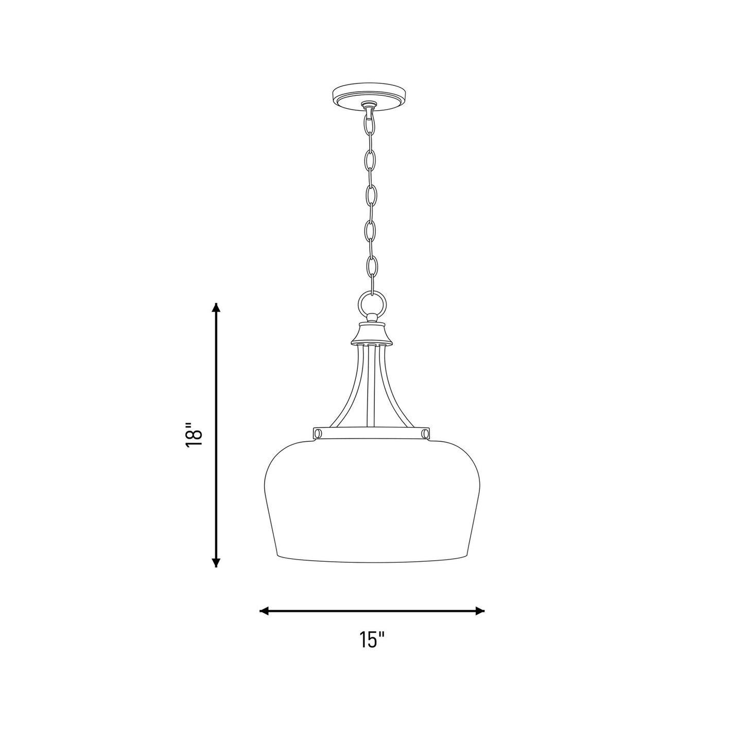 Savoy House Essentials Octave 3 Lt Pendant, White, Matte Black