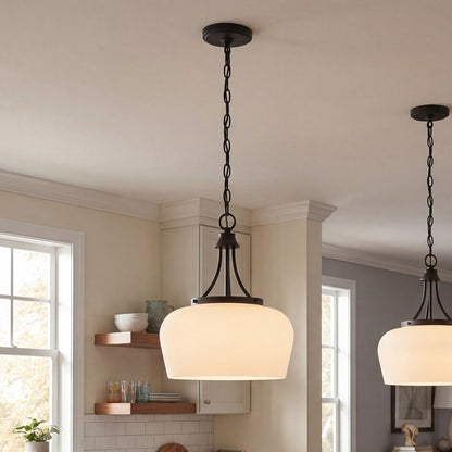 Savoy House Essentials Octave 3 Lt Pendant, White, Matte Black