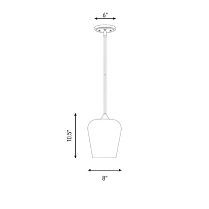 Savoy House Essentials Octave 1 Lt Pendant, Warm Brass