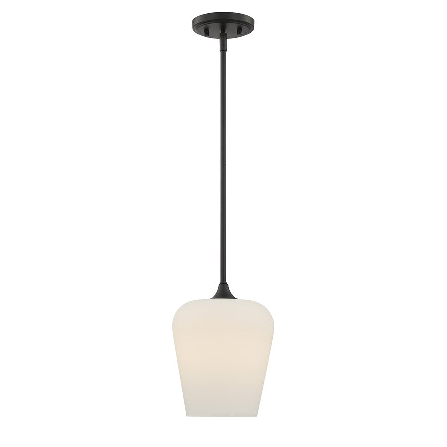 Savoy House Essentials Octave 1 Lt Pendant, White, Matte Black
