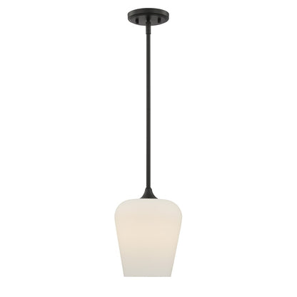Savoy House Essentials Octave 1 Lt Pendant, White, Matte Black