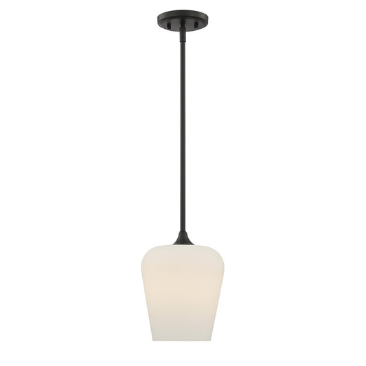 Savoy House Essentials Octave 1 Lt Pendant, White, Matte Black