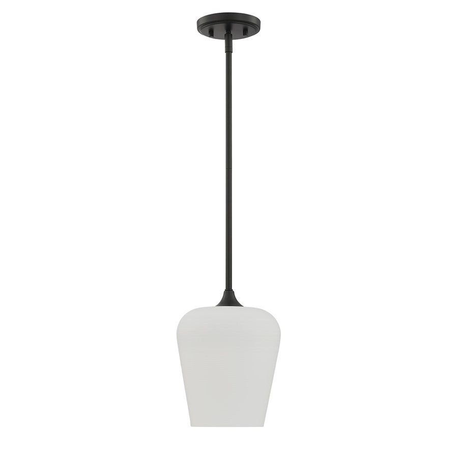 Savoy House Essentials Octave 1 Lt Pendant, White, Matte Black