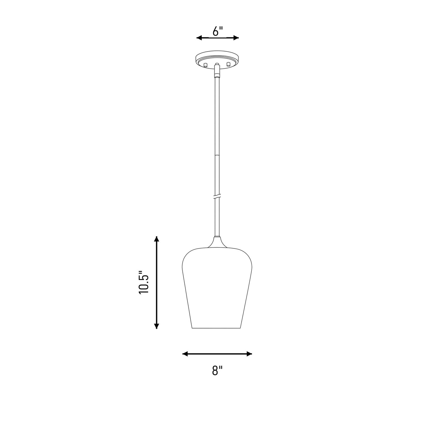 Savoy House Essentials Octave 1 Lt Pendant, White, Matte Black