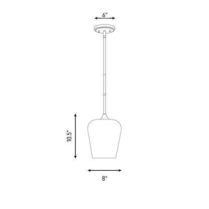 Savoy House Essentials Octave 1 Lt Pendant, White, Matte Black