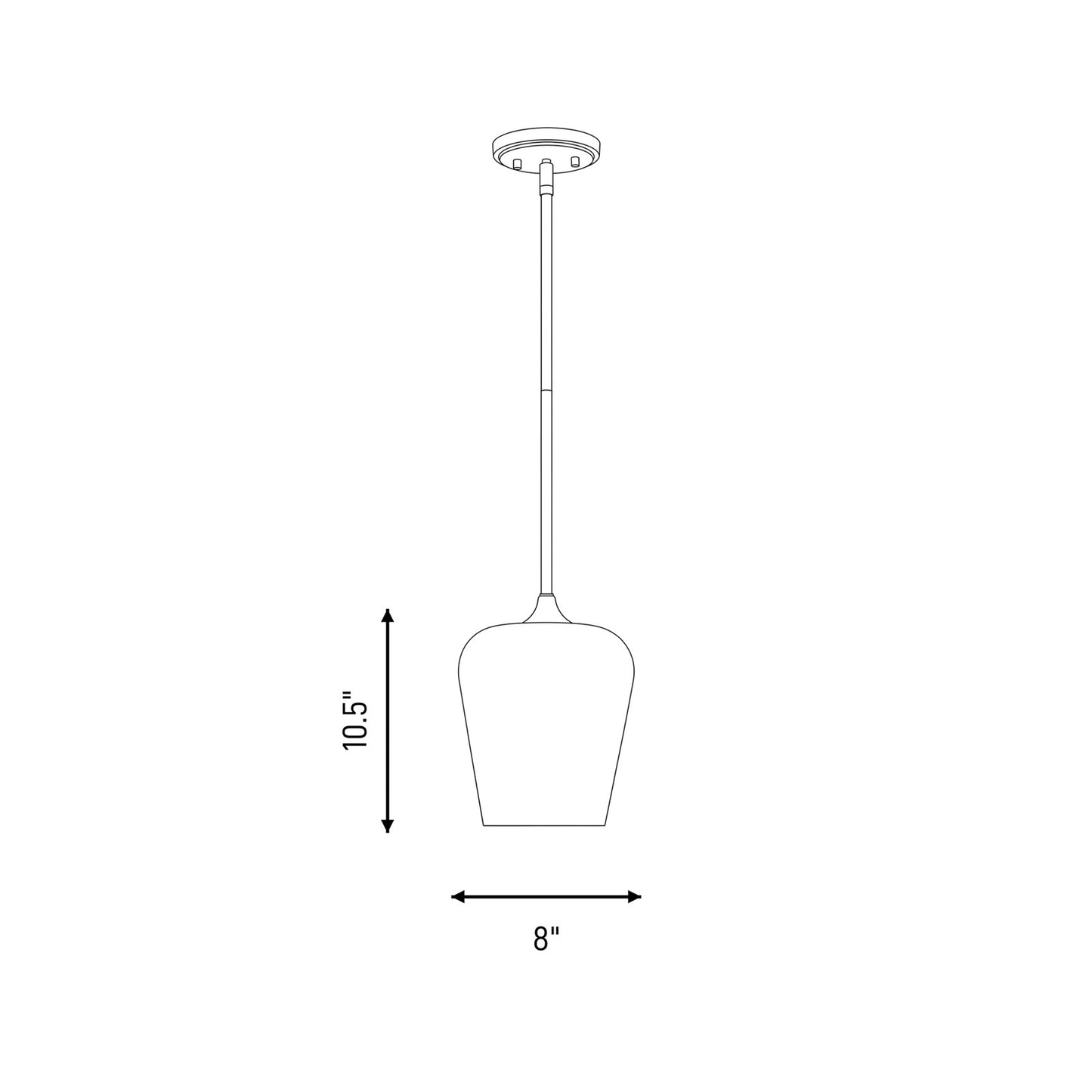 Savoy House Essentials Octave 1 Lt Pendant, White, Matte Black