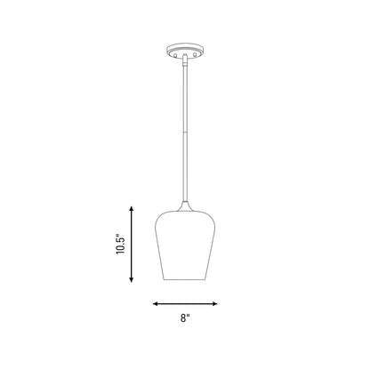 Savoy House Essentials Octave 1 Lt Pendant, White, Matte Black
