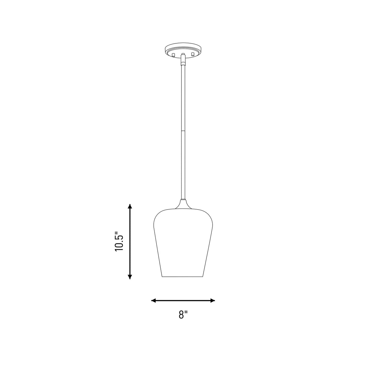 Savoy House Essentials Octave 1 Lt Pendant, White, Matte Black