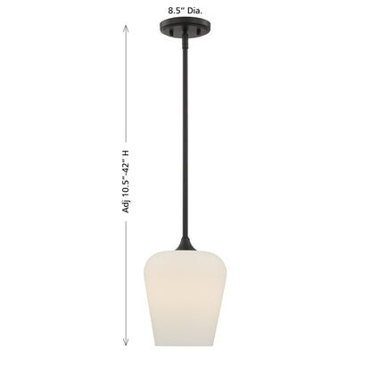 Savoy House Essentials Octave 1 Lt Pendant, White, Matte Black