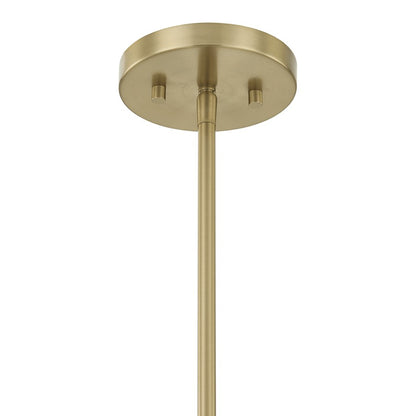 Savoy House Rosa 4Lt Pendant, White Cotton, Noble Brass