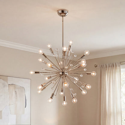 24-Light Chandelier, Polished Nickel
