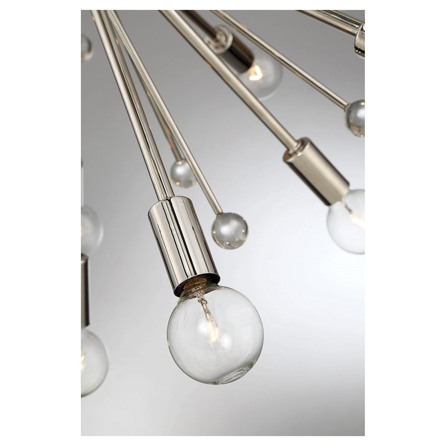 24-Light Chandelier, Polished Nickel