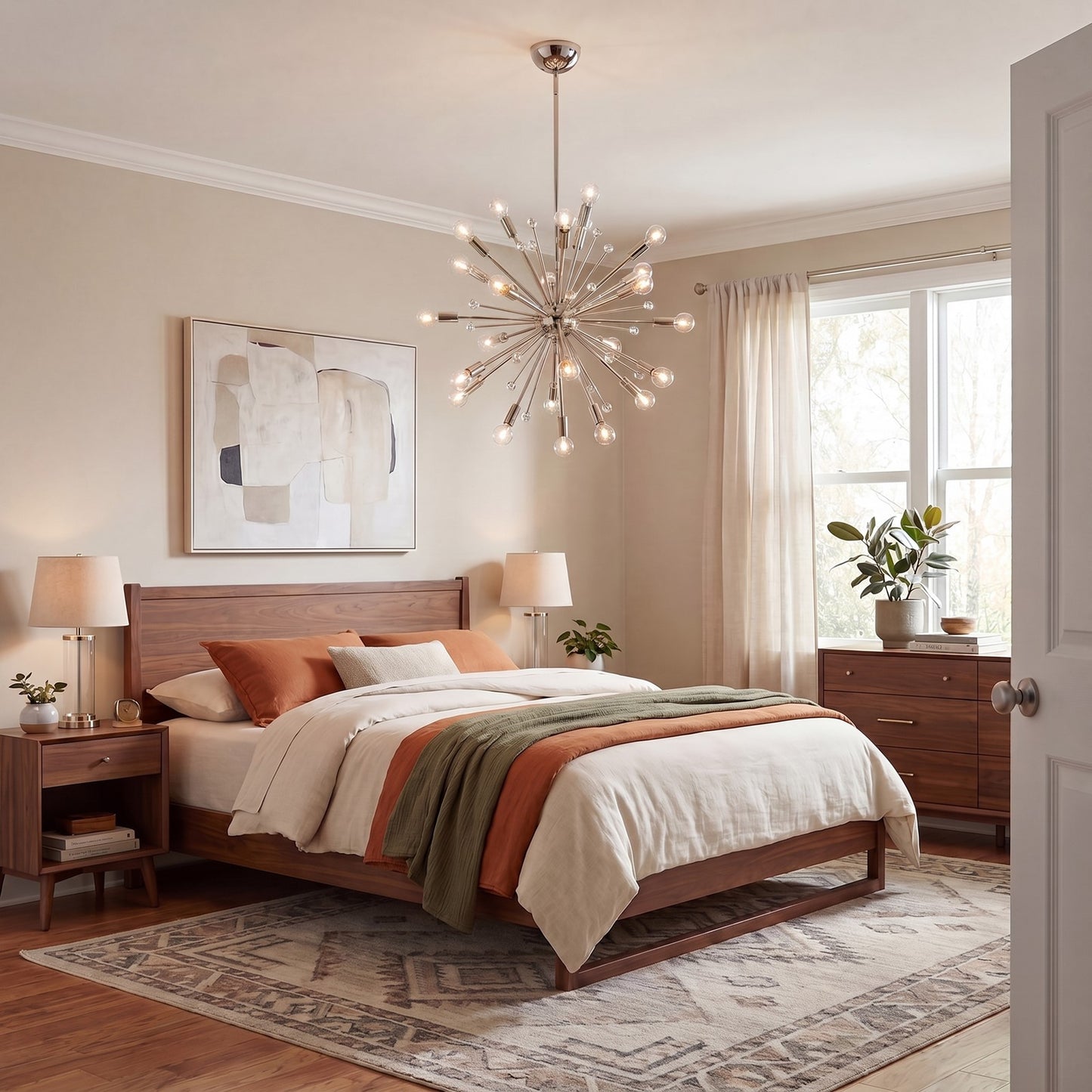 24-Light Chandelier, Polished Nickel