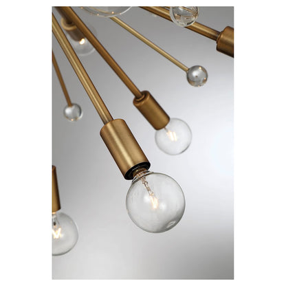 24-Light Chandelier, Warm Brass