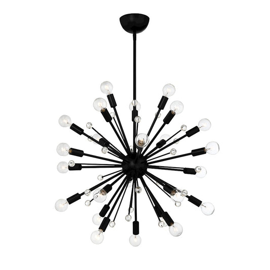 24-Light Chandelier, Matte Black