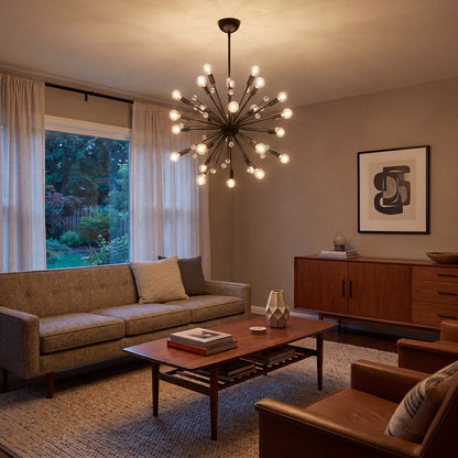 24-Light Chandelier, Matte Black