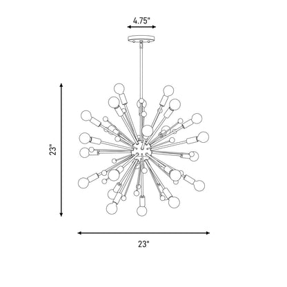 24-Light Chandelier, Matte Black