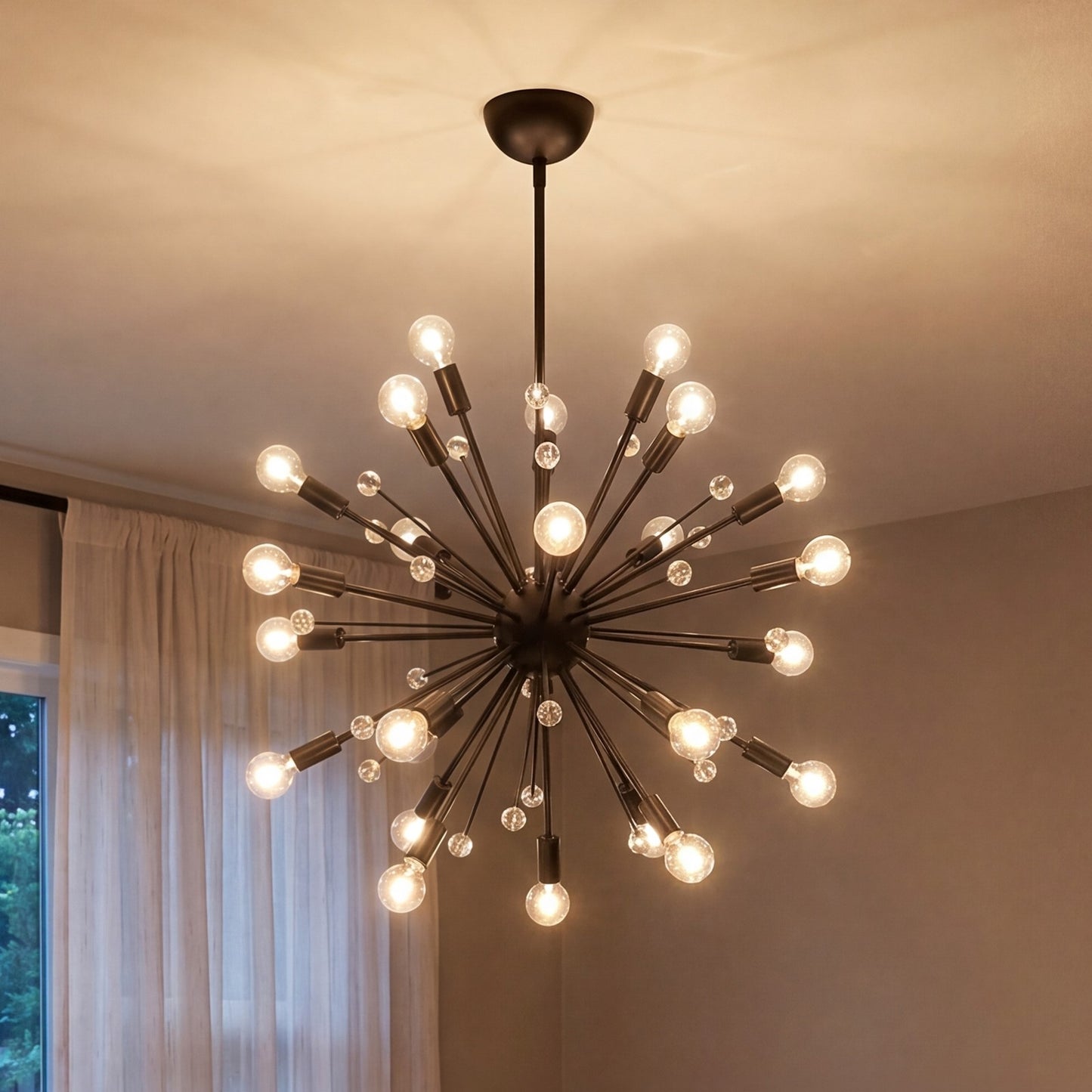 24-Light Chandelier, Matte Black