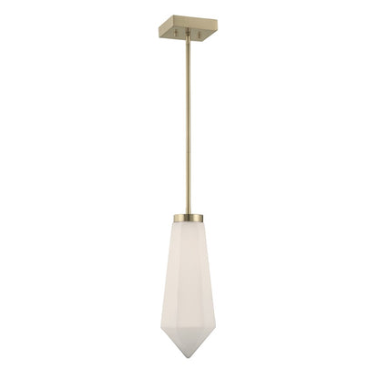 Savoy House Leland 1 Lt Mini-Pendant, White, Noble Brass