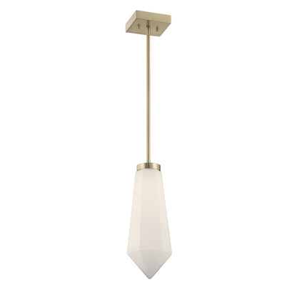 Savoy House Leland 1 Lt Mini-Pendant, White, Noble Brass