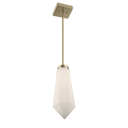 Savoy House Leland 1 Lt Mini-Pendant, White, Noble Brass