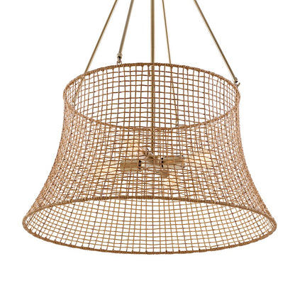 4 Light Outdoor Chandelier, Burnished Brass